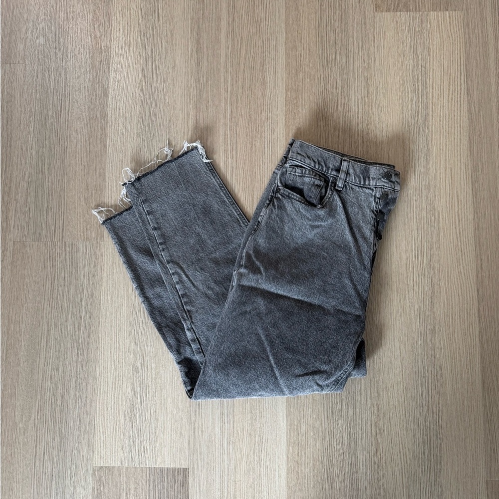 Dynamite Straight Leg Dark Wash Frayed Hem Rosie Jean Size 10 / 30 - Picture 3 of 5